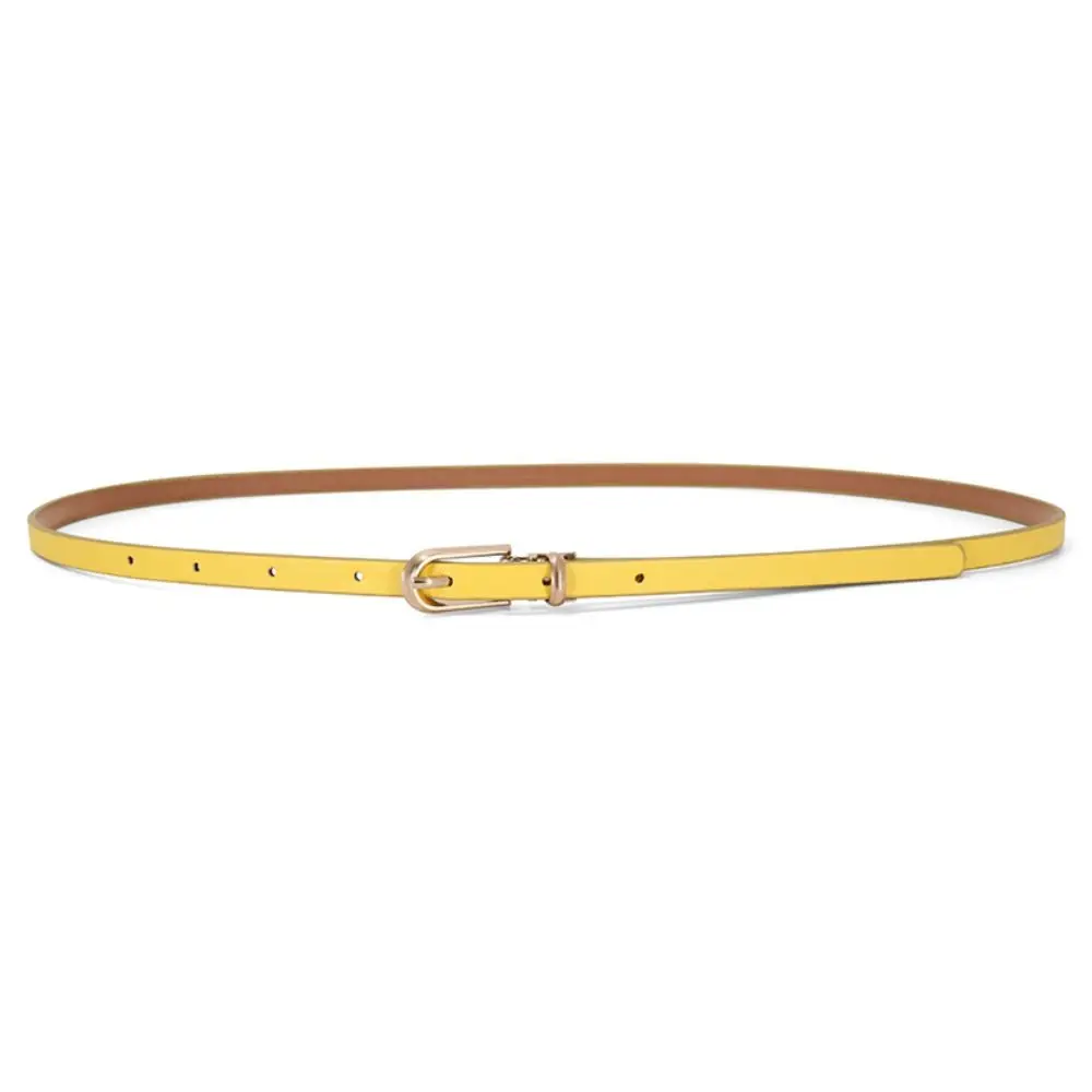 

Classic Candy Color PU Leather Waistband Adjustable Waist Strap Thin Belt Alloy Buckle Waist Belt Thin Waist Belt Dress