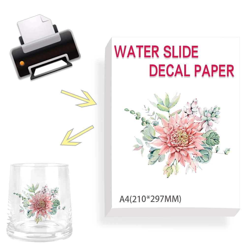 Laser Water transfer printable Clear Transparent Water Slide Decal Paper Image Water Transfer Film Paper For Mug Glass Pencil