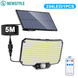 LED-zonne-beveiligingsverlichting Bewegingssensor Buiten 234/280/226LED-schijnwerper IP65 Waterdichte gesplitste wandlamp Op zonne-energie 3-modus
