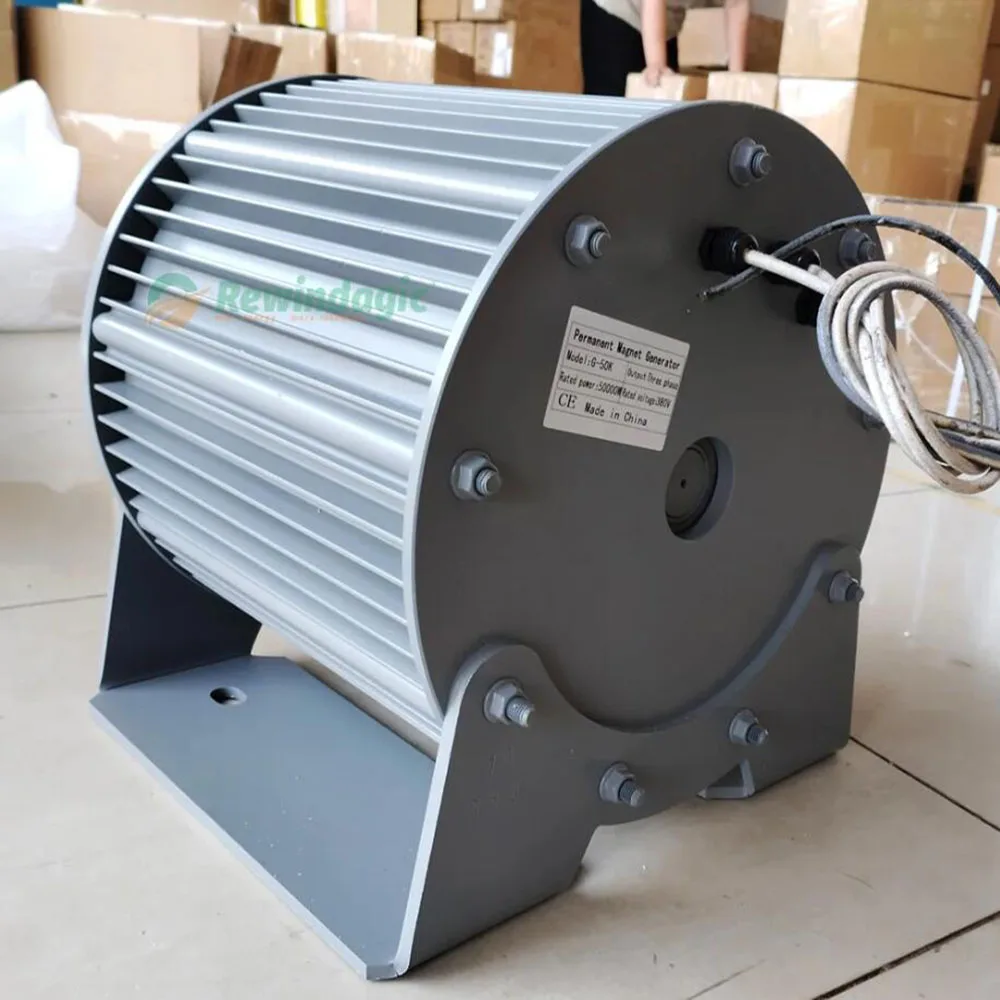 Low Speed 30KW 50KW High Efficiency Generators 110v 220v 240v 380v Gearless Permanent Magnet Generator With Motor and Reducer