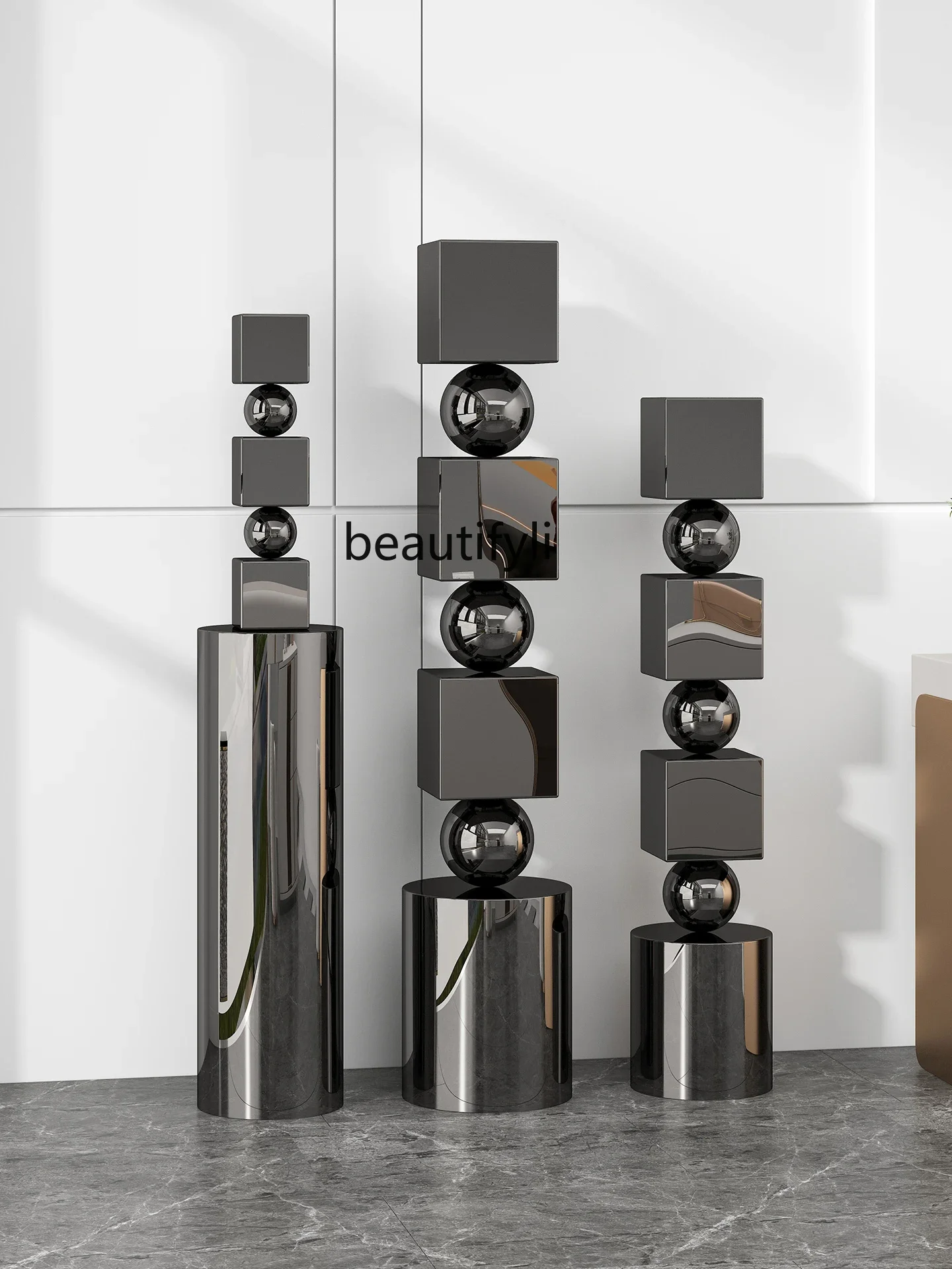 

Modern Light Luxury Home Living Room Entrance Hallway Floor Sculpture Art Stainless Steel Ornament