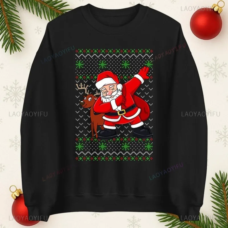

Dabbing Santa Christmas Sweatshirt Funny Xmas Sweatshirt Hoodie Unisex Clothing Ugly Christmas Party Jumper Thermal Shirt