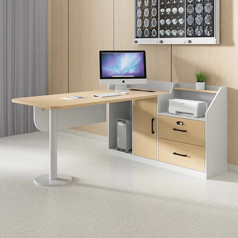 

Boss Desk Storage Rack Simple Modern Light Luxury High-End Integrated Socket Wood Office Desk Office Computer Desk
