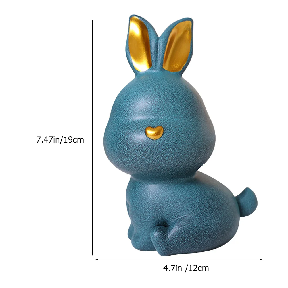 Joli lapin pièce tirelire résine lapin Pot d'épargne enfants tirelire ornement de bureau tirelire résine lapin modèle
