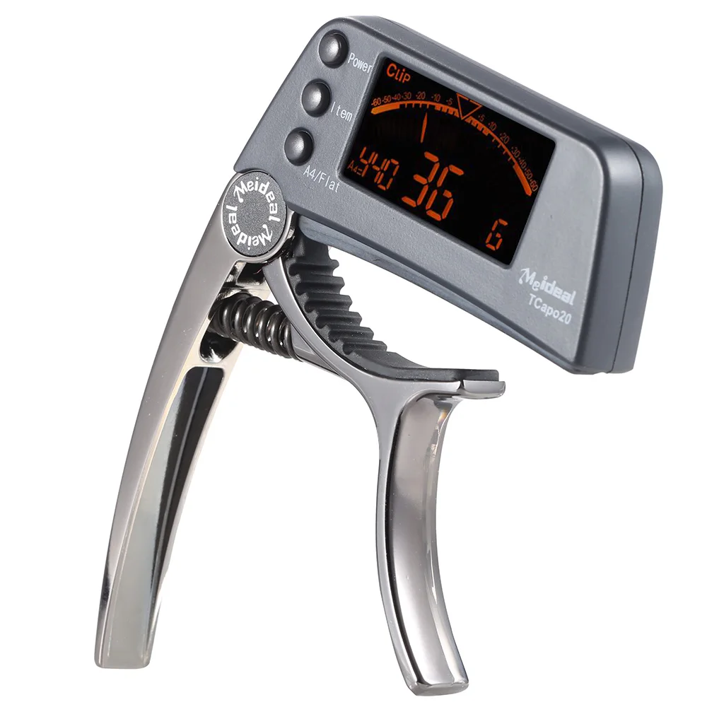 

TCapo20 2-in-1 Guitar Capo Tuner Aluminum Alloy with LCD Screen for Normal Acoustic Folk Electric Guitar Chromatic Bass Black