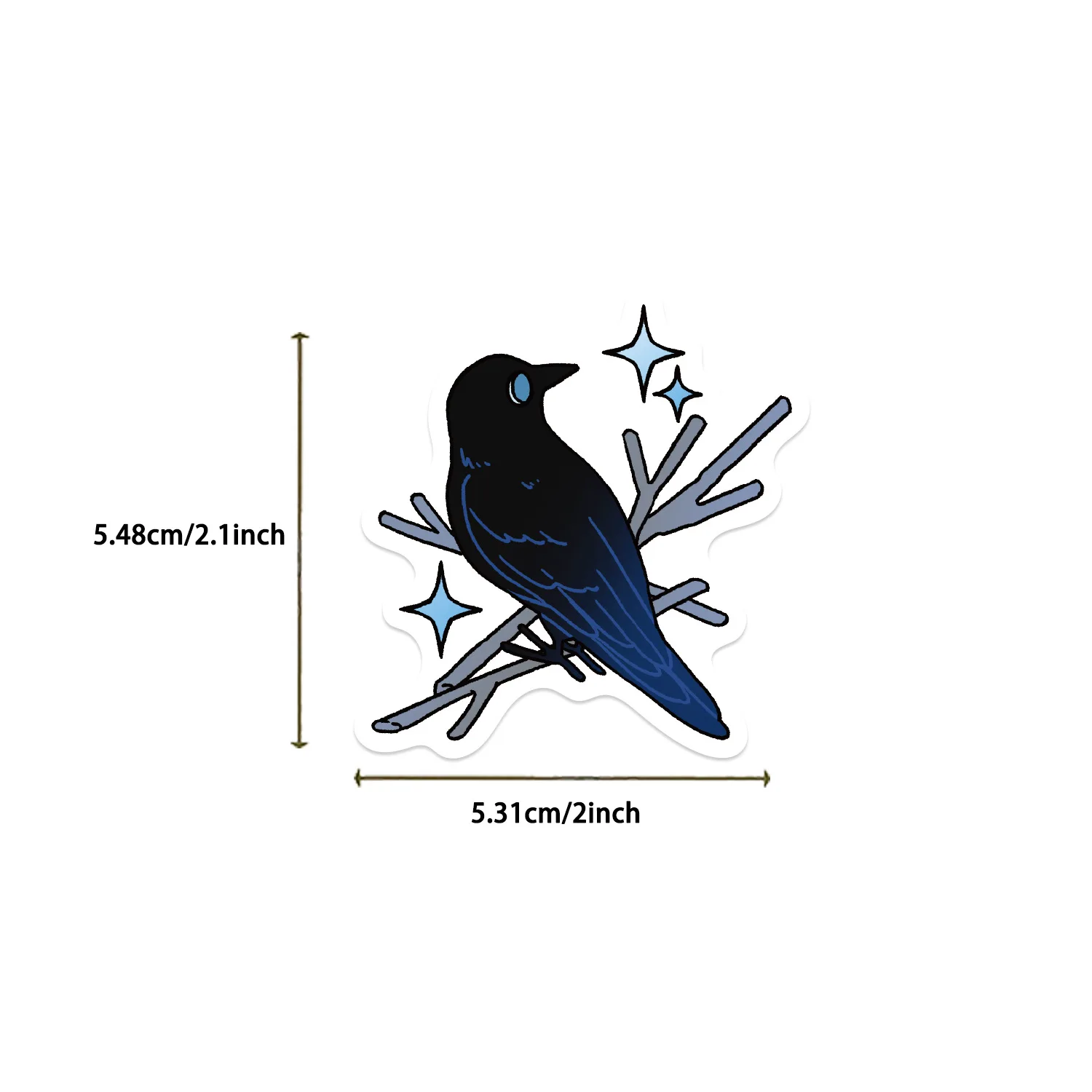50pcs Dark Cartoon Gothic Crow Doodle Stickers Waterproof Decals for Guitar Laptop Luggage Journal DIY Decor Gift