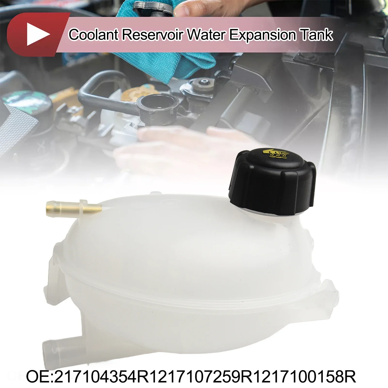 

For Renault For Clio 217100158R Coolant Expansion Overflow Tank with Cap for For Renault I and For Clio IV Models