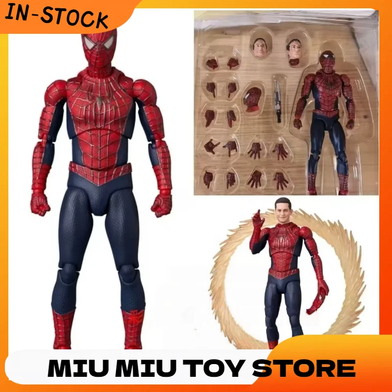 In Stock Mafex 241 Tobey Maguire Spider Man No Way Home Friendly Neighborhood Spider Man Ko Anime Action Figure Model Gift Toys