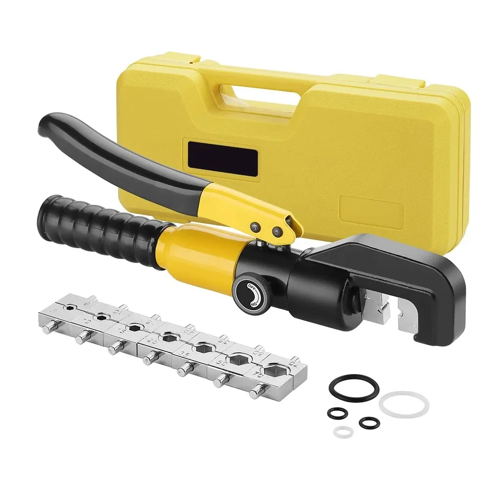 Manual Hydraulic Crimper Tool for Wire Crimping Hydraulic Cable Crimper with Hex Crimping Dies 4-70mm² for Battery & Electrical
