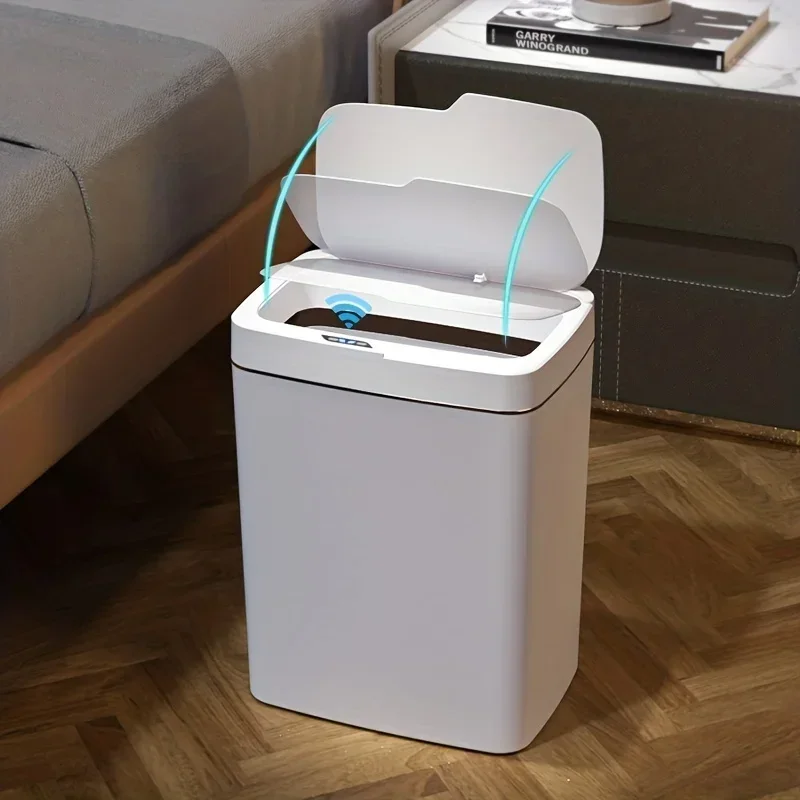 Smart Auto-Open Trash Can with Advanced Sensor  Effortlessly Maintain Clean Battery Powered Lid Technology Odor-Free Disposal