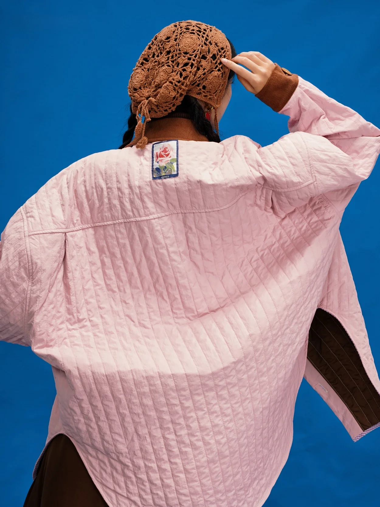 

Ultra-Size Patchwork irt Jaet Women's Cotton Outerwear Autumn Winter New Sle Pastel Brown Color Blo NOPMOB Commute Sle