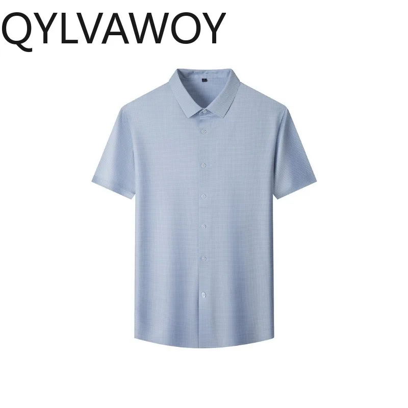 

QYLVAWOY New Men's Shirts Menswear Clothing High-end Short Sleeves Shirts for Man Summer Tops Ironless Shirts Business Casual