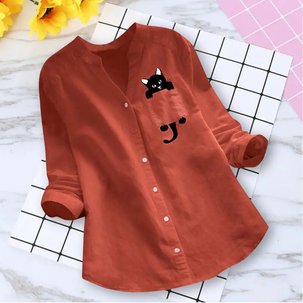 

Trendy Women Blouse Long Sleeve Spring Autumn Printed Relaxed Fit Shirt Ladies Shirt Women Shirt