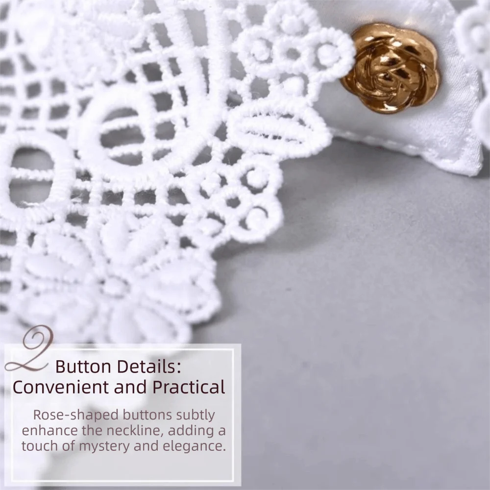 New Lace Floral Fake Collar Detachable Black White False Collar Decoration Collar
