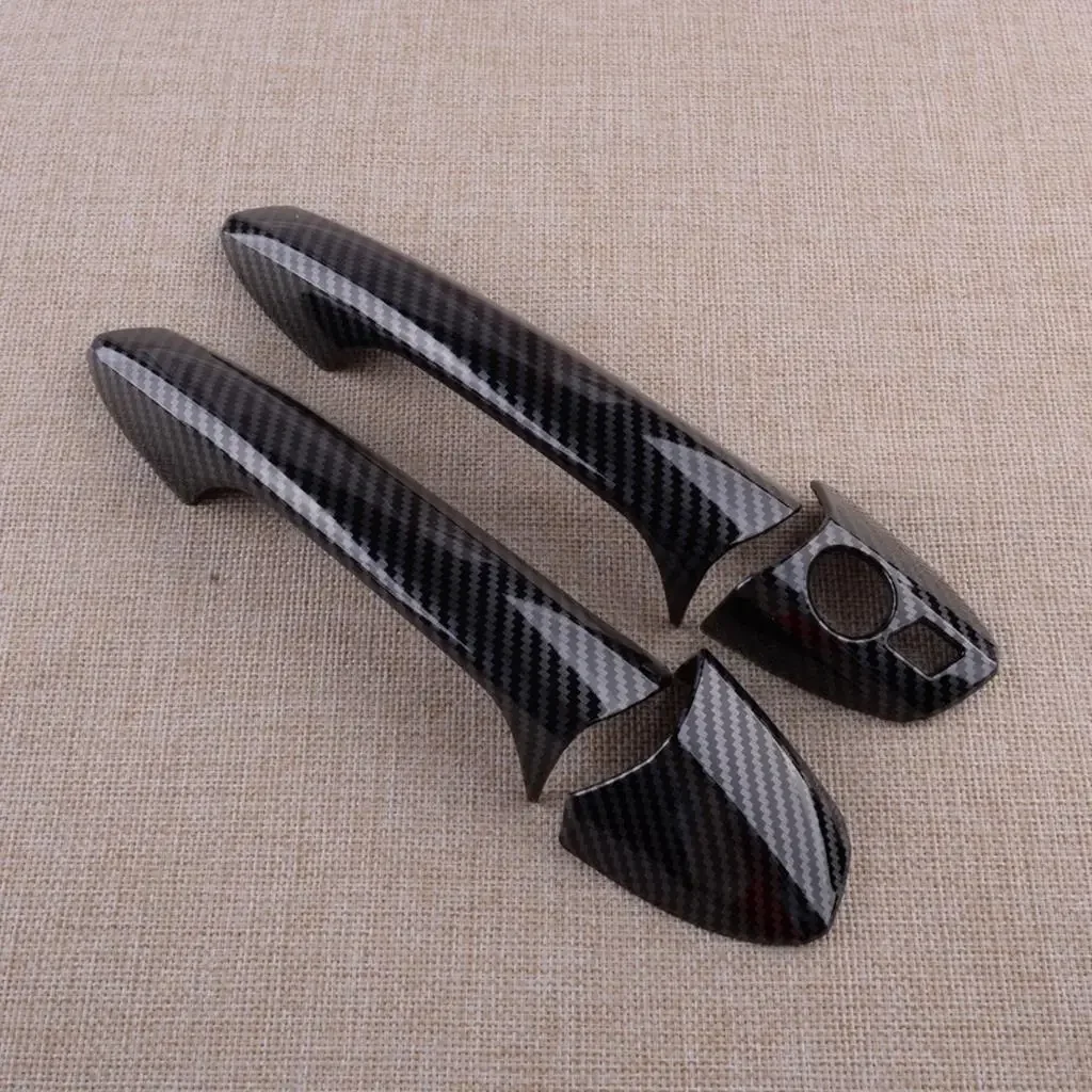 NEW Exterior Door Handle Cover Trim Cap Set Carbon Fiber Texture Fit for Mercedes Benz W246 W204 W212 X204 W166 W117 LHD Black