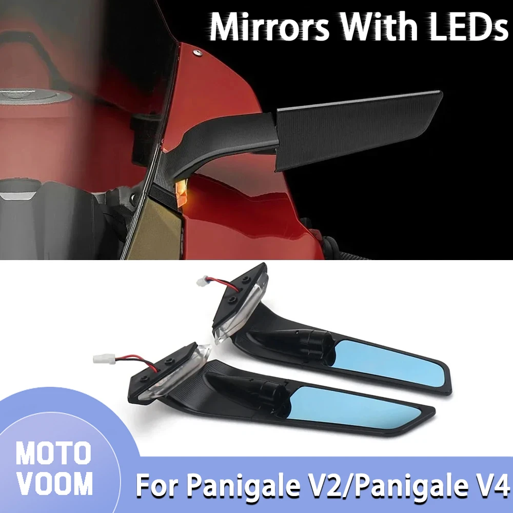 

New Motorcycle Rearview Mirrors with LED For Ducati Panigale V2 PANIGALE V4 Rotating Adjustable Wing Mirrors LED 2019-2023
