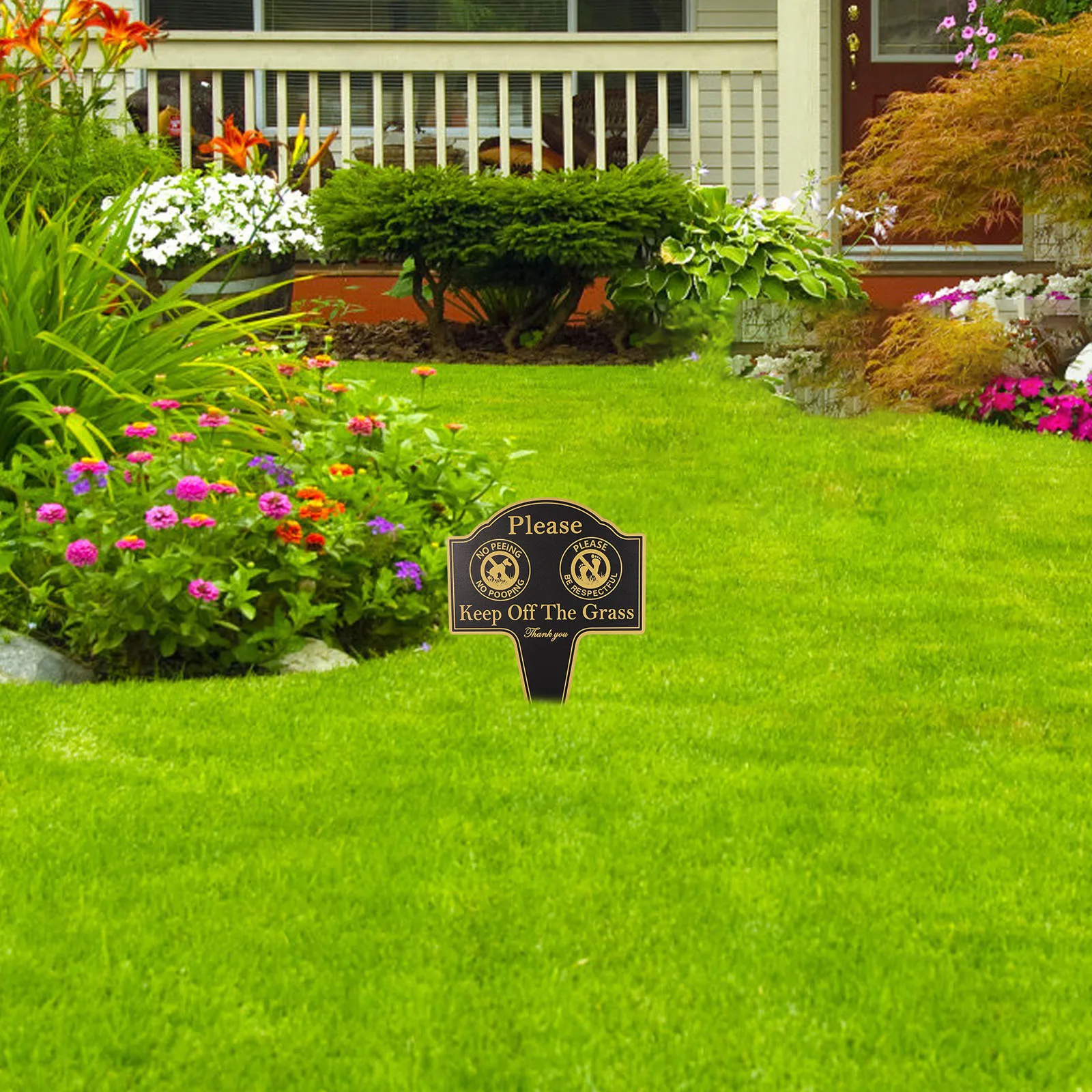 

1pc Aluminum Lawn Sign Decorative Yard Stake For Outdoor Garden Park Landscape Warning Sign Rustic Finish Elegant Design