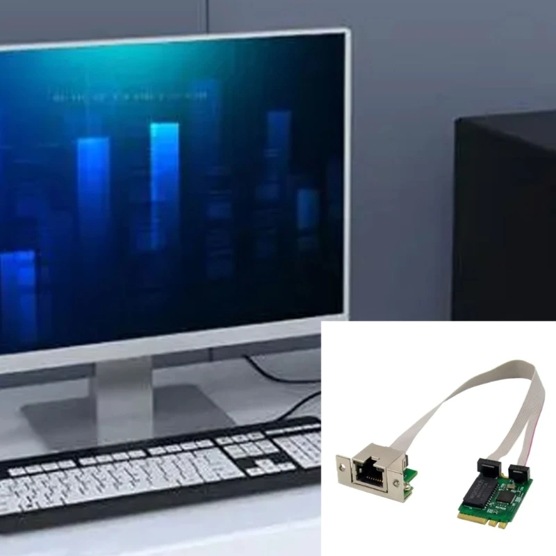 M.2 RJ45 อะแดปเตอร์เครือข่ายRTL8125BGชิปM.2 การ์ดเครือข่ายGigabit Ethernet 2.5G/1000/100Mbps PCIE Busการ์ดเครือข่าย