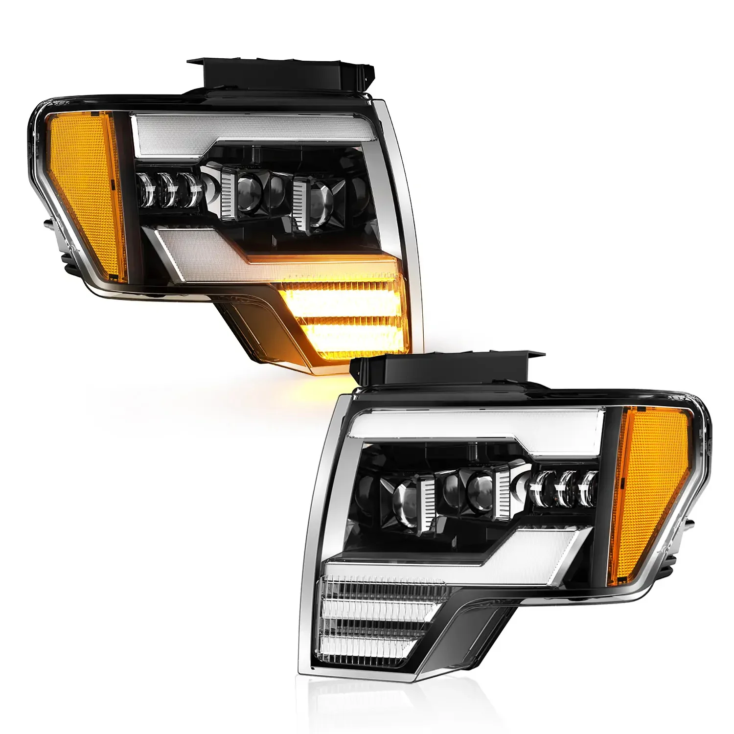 2009-2014 voor F150 Raptor koplampunit met 5 verlichtingsmodi, knipperlicht & DRL LED-koplampen, dimlicht & grootlicht
