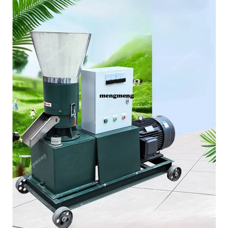 Pressing wheel feed pellet machine for pigs and small poultry 220V corn stalks manufacturing