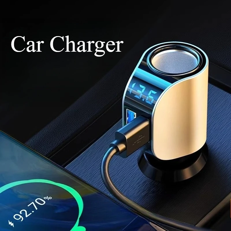 Car Charger Car Multi-function Cigarette Lighter Adapter Plug USB Interface Charging Adapter Multi-purpose Adapter Automobiles