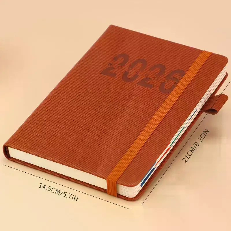 400 Pages 2026 Daily Monthly Planner With Colorful Monthly Mark Hardcover Leather Day Planner Dated