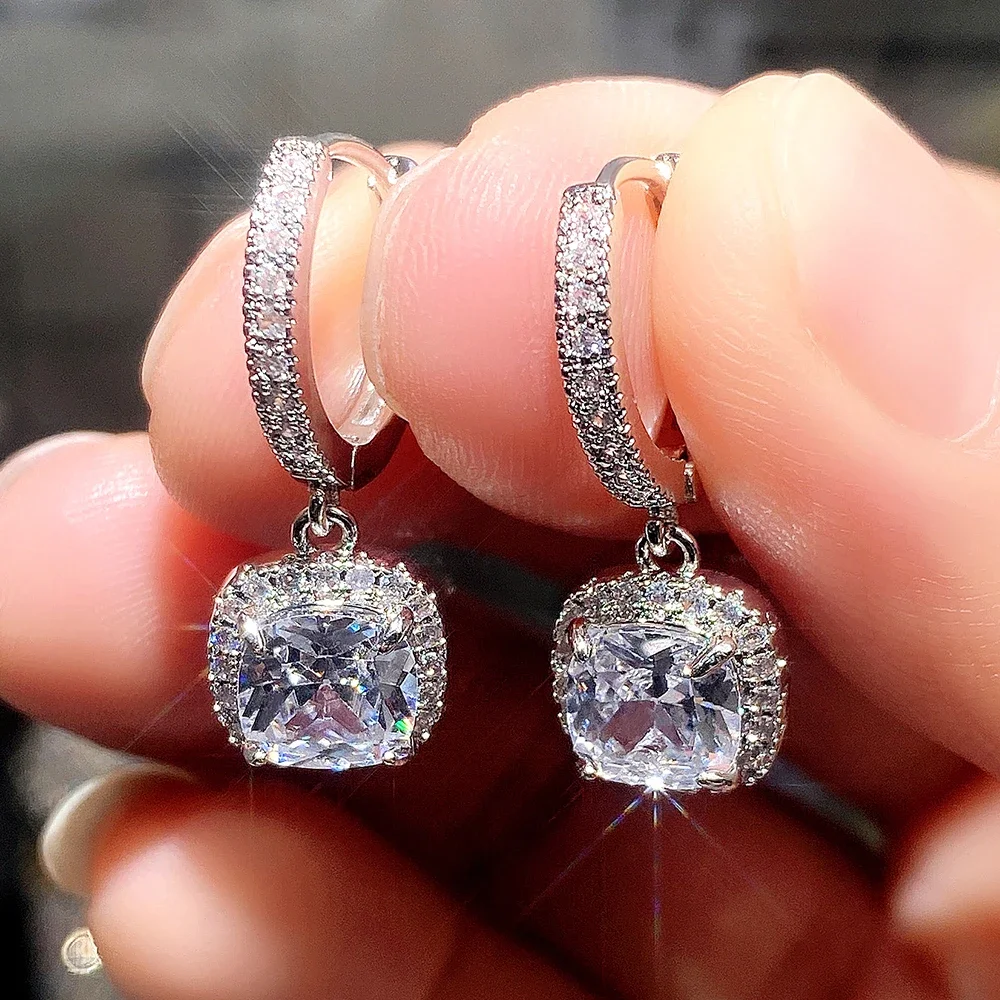 2024 Milangirl New Female Pendant Earrings Brilliant Crystal Jewelry for Wedding Party Elegant Lady Engagement Accessories Gift