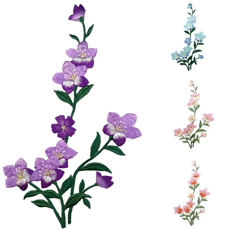 

Flower Embroidered Iron-On Patches - Decorative Fabric Stickers/Decals | Ideal for Skirts & Clothing Accessories