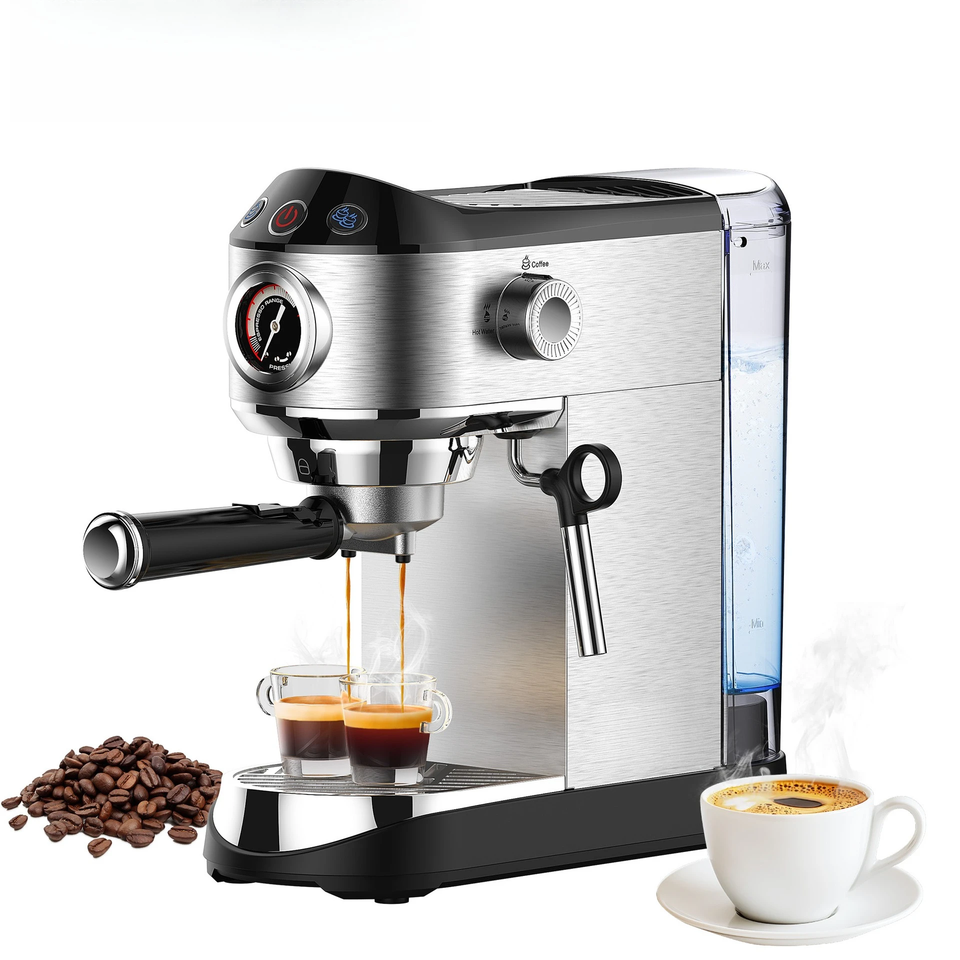 Home Office 20Bar espresso machine with pressure gauge