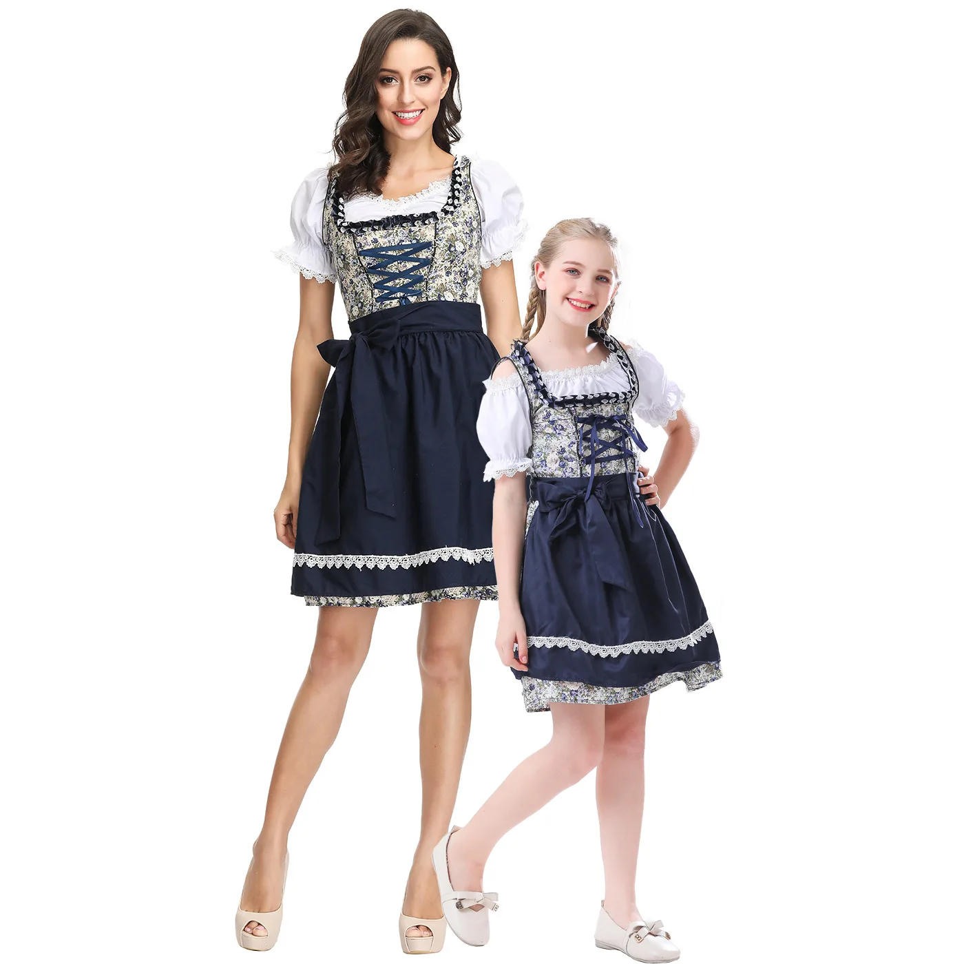 

Octoberfest Bavarian Traditional Dresses Women Girl Bar Nightclub Maid Cosplay Costume Haloween Parent-kid Dress up Clothes