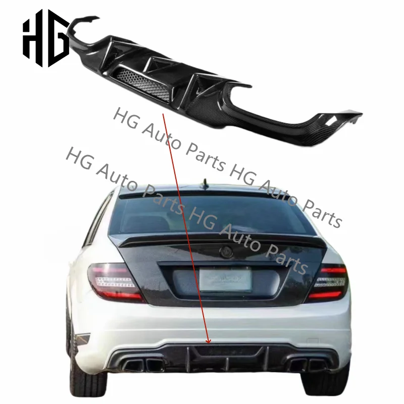 

W204 Vors Style Rear Bumper Diffuser Lip For Mercedes Benz C Class W204 AMG C63 Sedan Carbon Fiber Rear Splitters Guard Lip