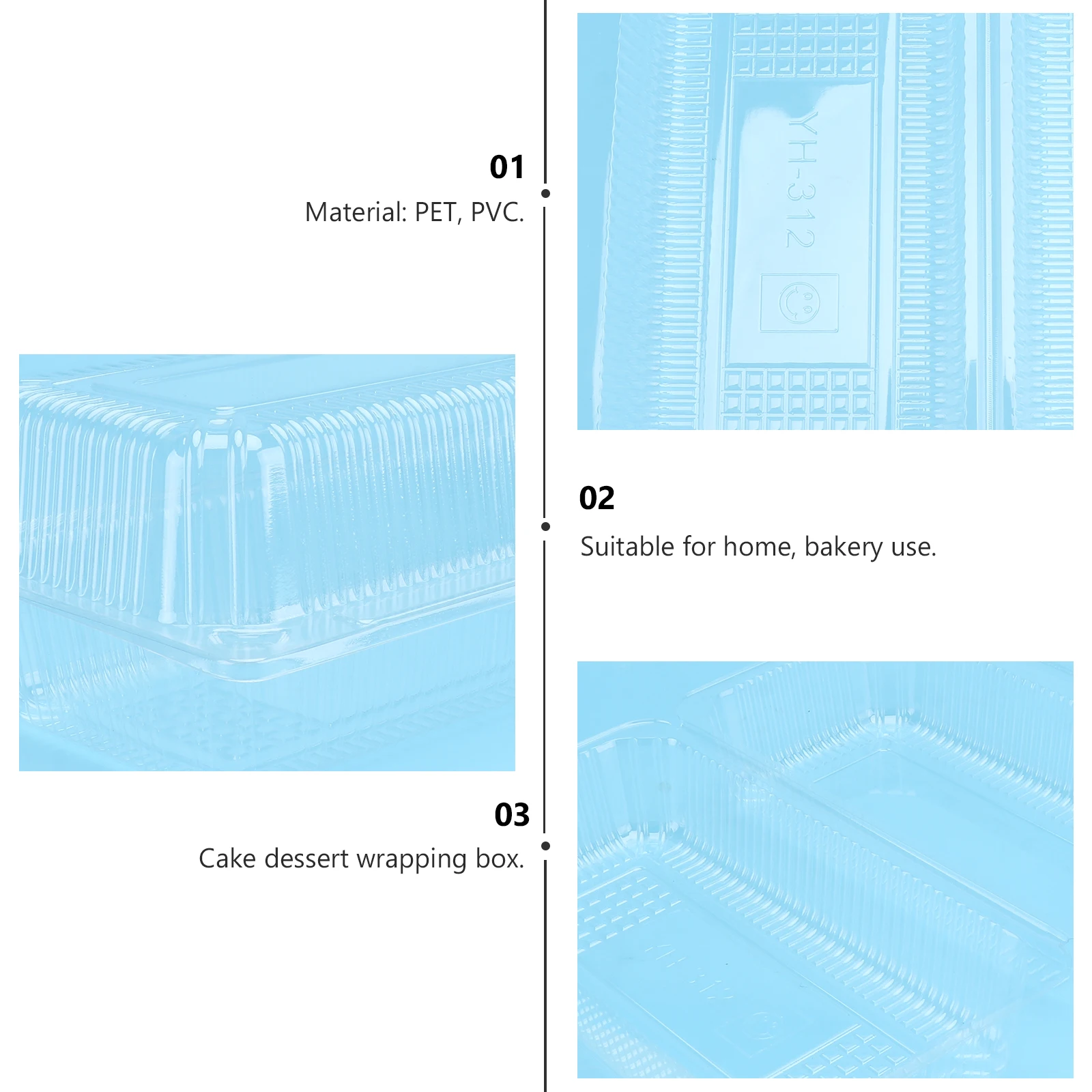 

25Pcs Transparent Cake Wrapping Box Durable Disposable Dessert Packaging Box Pastry Packing Food Package for Bakery