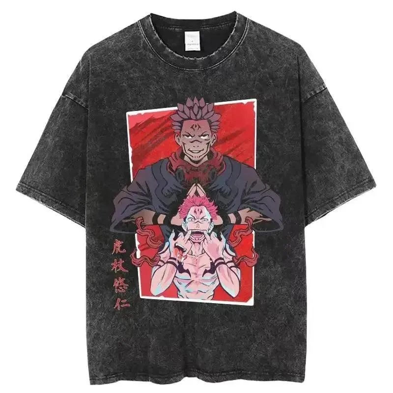 

Ryomen Sukuna Harajuku аниме дзюдзюцу кайсен летняя футболка мужская хлопковая винтажная уличная футболка большого размера для фитнеса женская повседневная с коротким рукавом