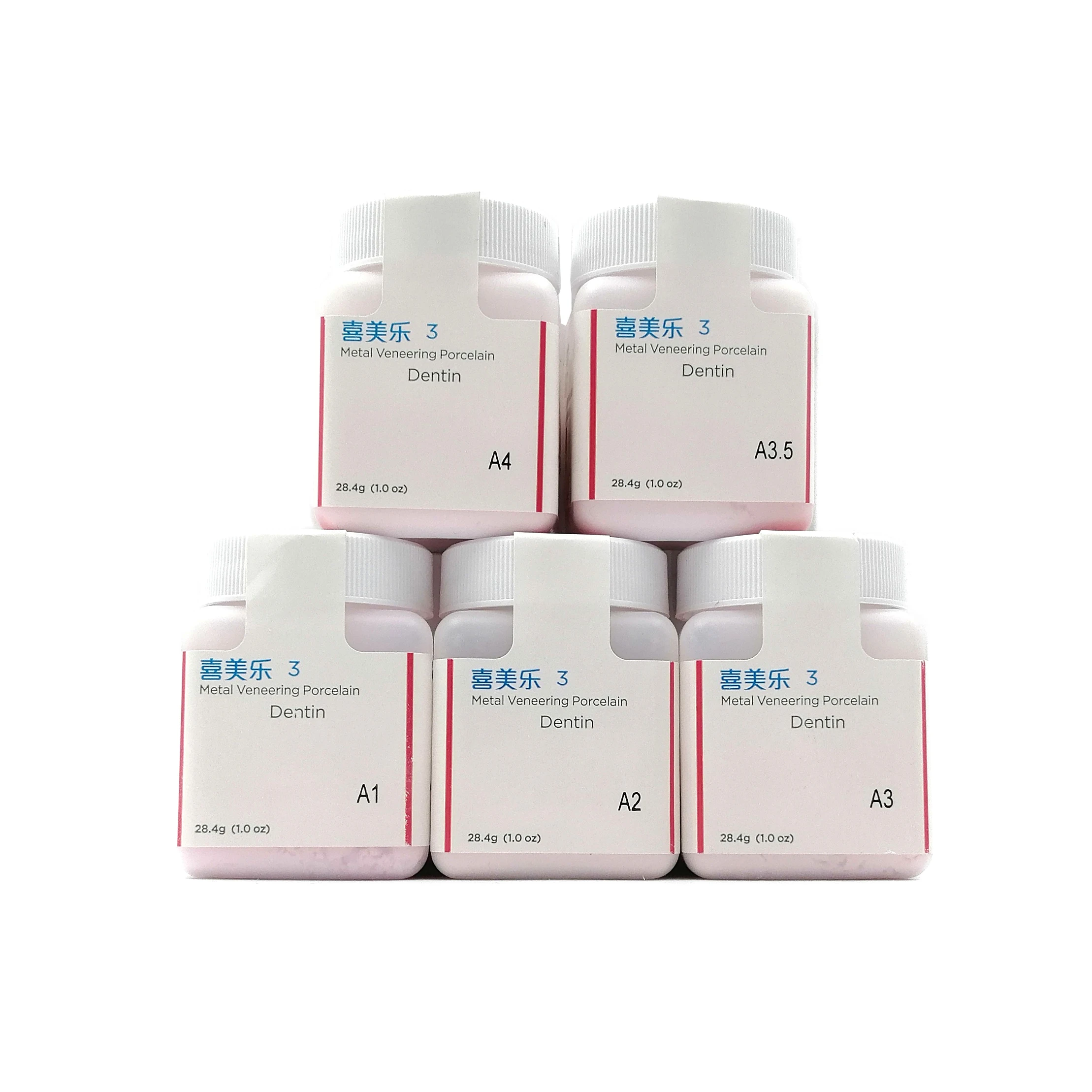 28.4g/Bottle Ceramco 3 Dentin Porcelain Powder Dental Lab Material for Metal Porcelain Restorations