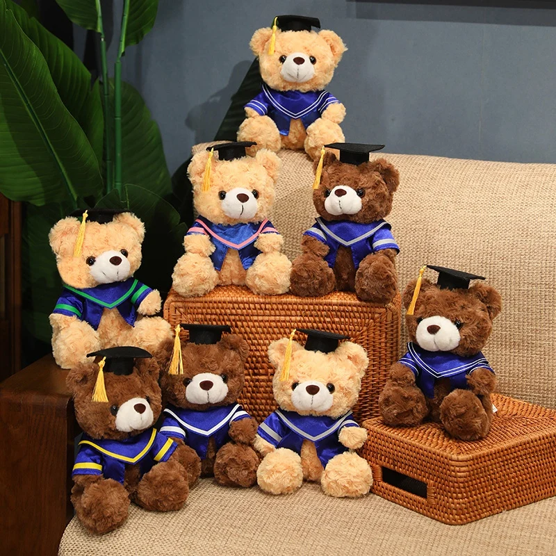 

Kawaii Dr.Teddy Bear Plush Toy Cute Stuffed Animals Lovely Bears Cosplay Doctorial Hat Plush Doll Graduation Ceremony Gift Decor