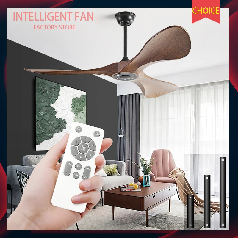 

52Inch Ceiling Fan Support Remote Control 3 ABS Strong Blade DC 35W Restaurant Fan 110V 220V Industrial Vintage Ceiling fans