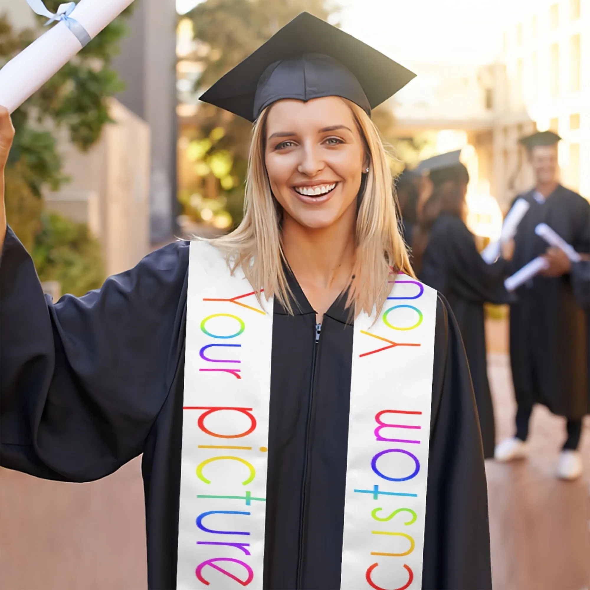 Scialle di laurea personalizzato con stola per laurea, colori scolastici personalizzati, per la celebrazione del college delle scuole superiori