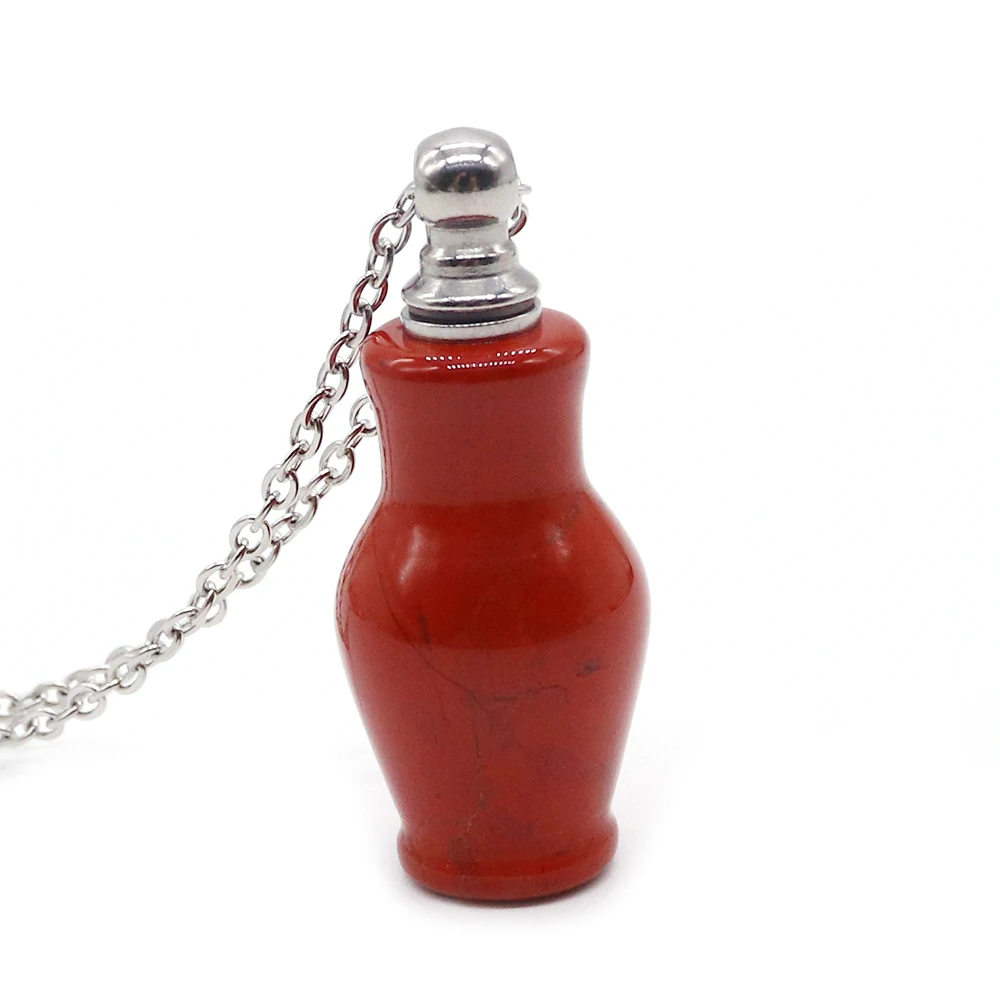 

Изысканное стильное украшение: кулон-флакон для духов/эфирных масел в форме вазы из натурального камня лазурита, ручная резьба