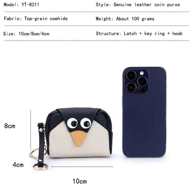 Kawaii Penguin Wallet الجدة عملة محفظة صغيرة أحمر الشفاه المنظم محفظة نسائية للعملات المعدنية اكسسوارات للفتيات في سن المراهقة الحقائب الصغيرة مع سحاب #5