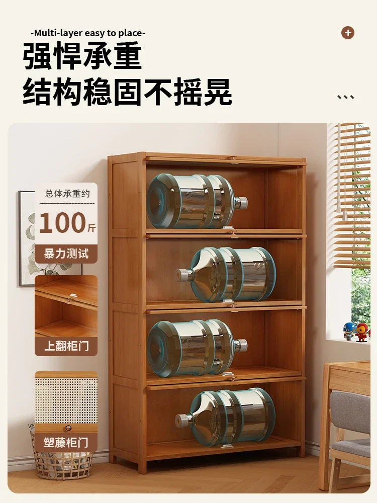 Bookcase, household storage cabinet, non solid wood children's bookshelf with door, dust-proof storage rack, internet famous cor