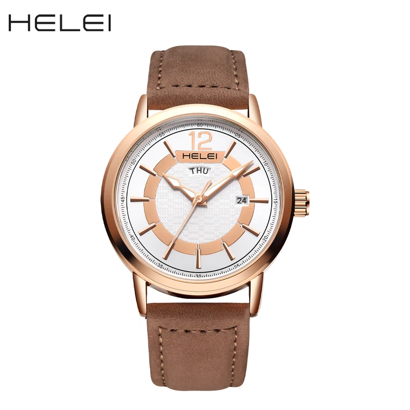 Men's Fashion Quartz Watch with Double Calendar Display Leather Belt Waterproof Night Light - Stylish Wristwatch Gift for Males