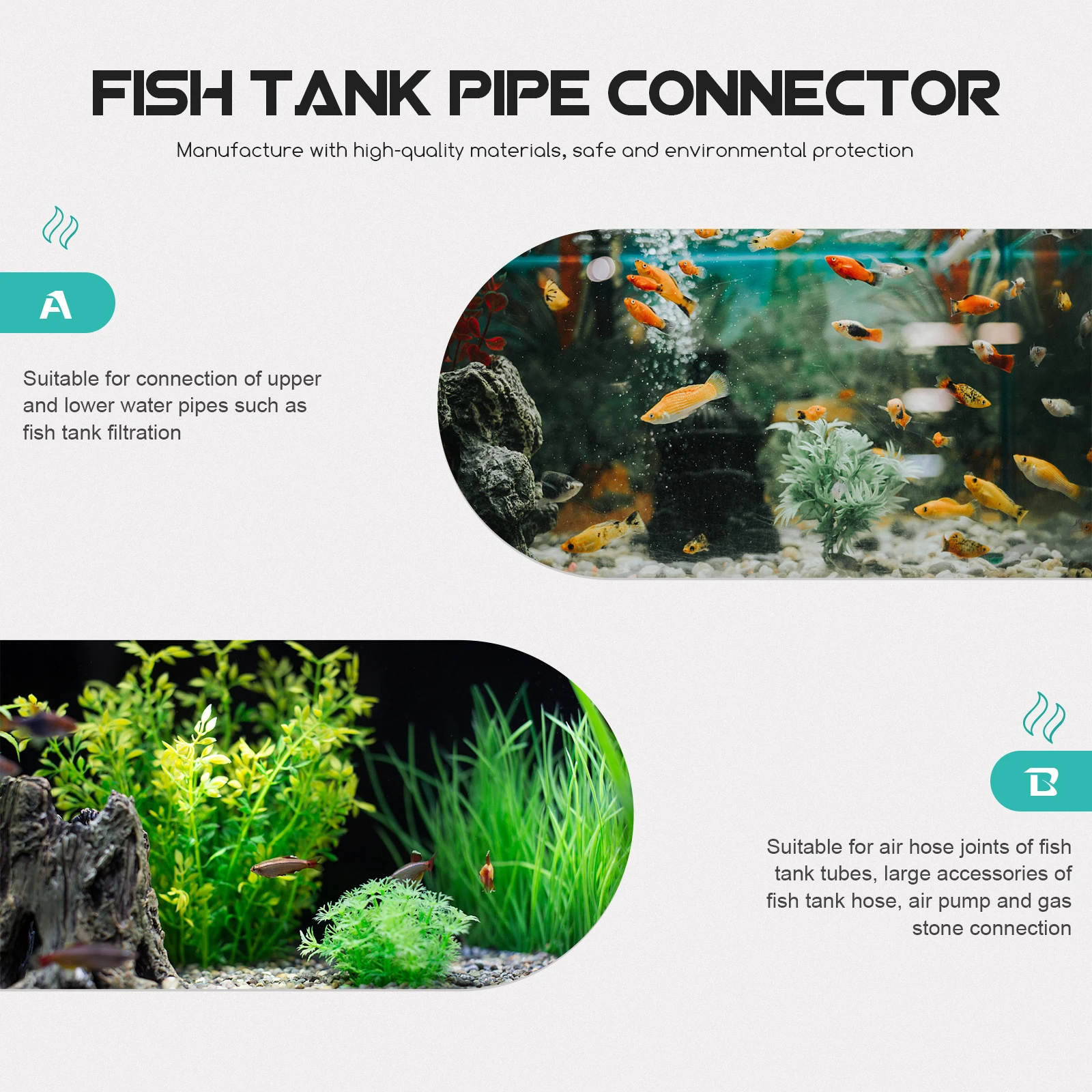 

10Pcs Fish Tank Plastic Elbow Connector Lightweight Hose Connector Aquarium Water Pipe Fitting Fish Tank Tube Elbow