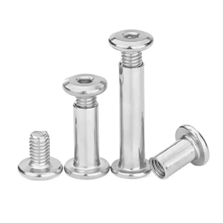 M6 D8mm-8mm 100Set 304 مسدس من الفولاذ المقاوم للصدأ المقبس المسمار قفل جبيرة الجوز مزيج ألبوم بعقب حساب كتاب مسمار #1