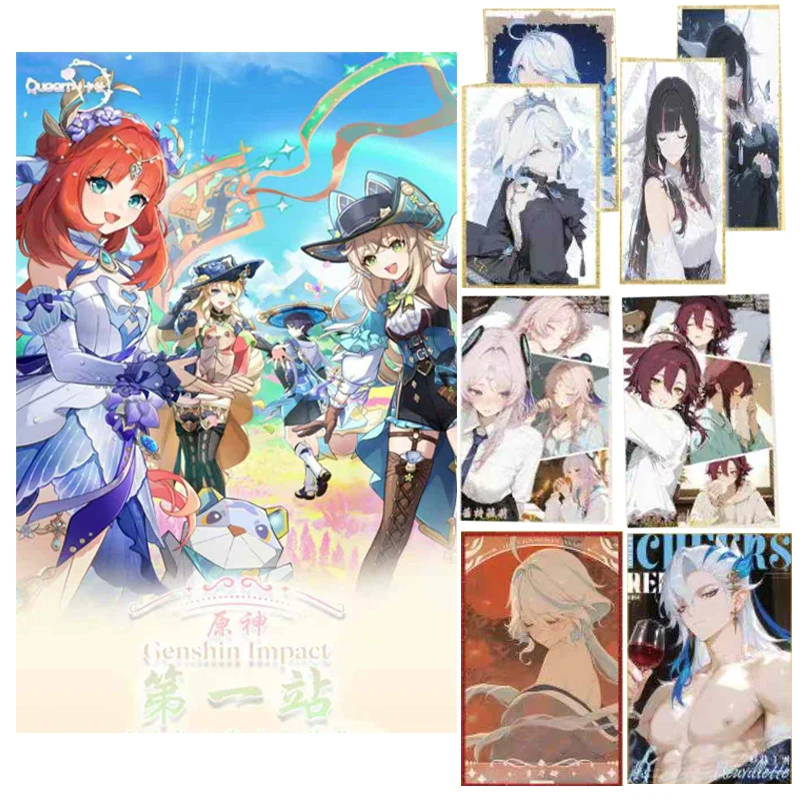 

Wholesale Genshin Impact Acrylic Art Cards 48 Premium Collectible Character Set Double Flash Holo Official Anime Gift For Fans
