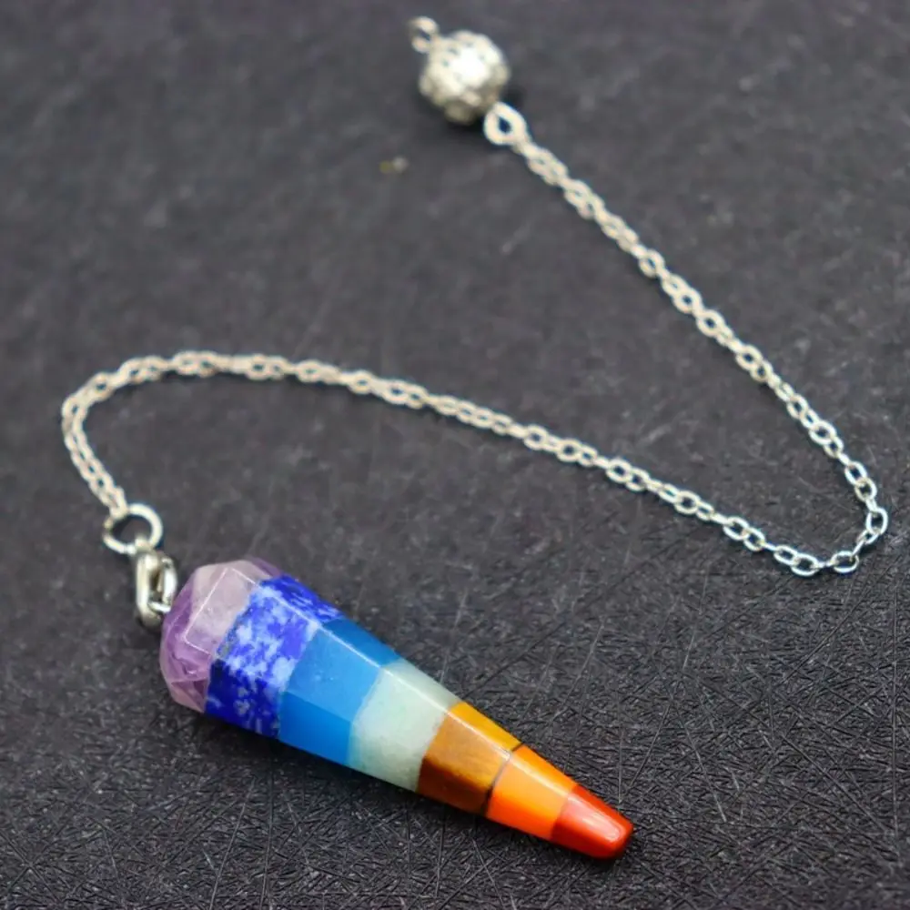 New Design 7 Chakra Orgonite Reiki Pendulum Pendant Gift Fashion Jewelry Amulet Chain Hexagon Pyramid