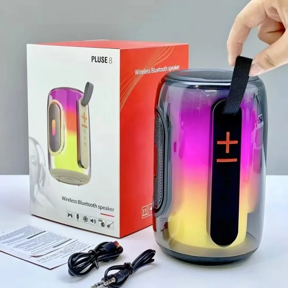 Handheld Outdoor Bluetooth Speaker RGB Dynamic Light Stereo Heavy Bass Support TF FM Radio Portable Party Travel Holiday Gift Au