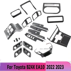 LHD For Toyota BZ4X EA10 2022 2023 2024 ABS Carbon Fiber Door Armrest Window Lift Switch Cover Gear Shift Air Vent Cover Trims