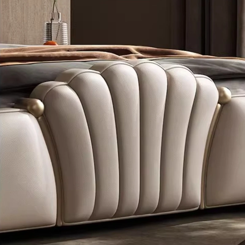200x220 سنتيمتر إطارات كاملة الحجم سرير مزدوج الملك الحجم غرفة نوم جلدية فاخرة سرير الزفاف 2 شخص اللوح الأمامي الملكة التوأم كاما الأثاث
