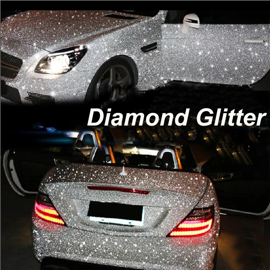 50x500cm Car Glitter Flash Stickers Crystal Silver for Car Exterior Accessories Mobile Phone Stickers Tablet Notebook Color Film