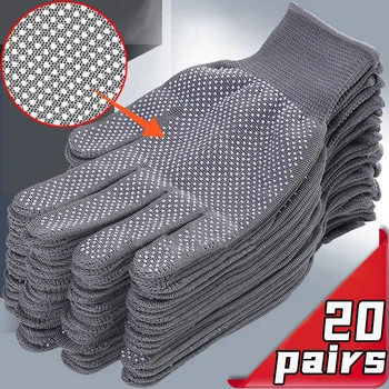 20/1 çift sürme kaymaz iş eldivenleri motosiklet bisiklet spor erkek kadın hafif nefes alabilen dokunmatik eldiven açık